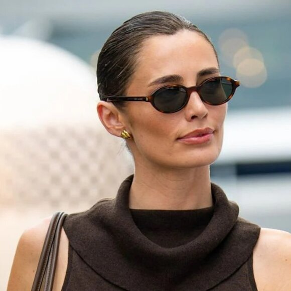 Saint Laurent JEANNE Sunglasses – Havana Oval Frame / Grey Lenses (SL751 002) - Picture 12 of 13